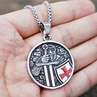 Load image into Gallery viewer, Knights Templar Crusader Pendant Necklace
