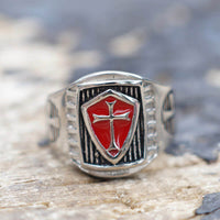 Load image into Gallery viewer, Mens Knights Templar Crusader Cross Ring
