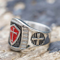 Load image into Gallery viewer, Mens Knights Templar Crusader Cross Ring
