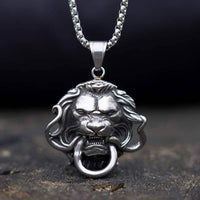 Load image into Gallery viewer, Mens Lion Head Pendant Necklace
