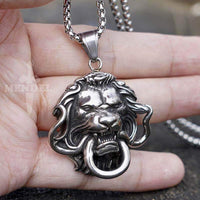 Load image into Gallery viewer, Mens Lion Head Pendant Necklace
