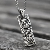thumbnail image 2 of MENDEL Mens Stainless Steel Viking Ship Rune Pendant Necklace - 25 Inch Chain - Made In Thailand 2 of 3