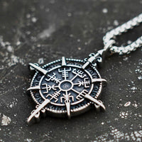 Load image into Gallery viewer, Norse Viking Vegvisir Pendant Necklace
