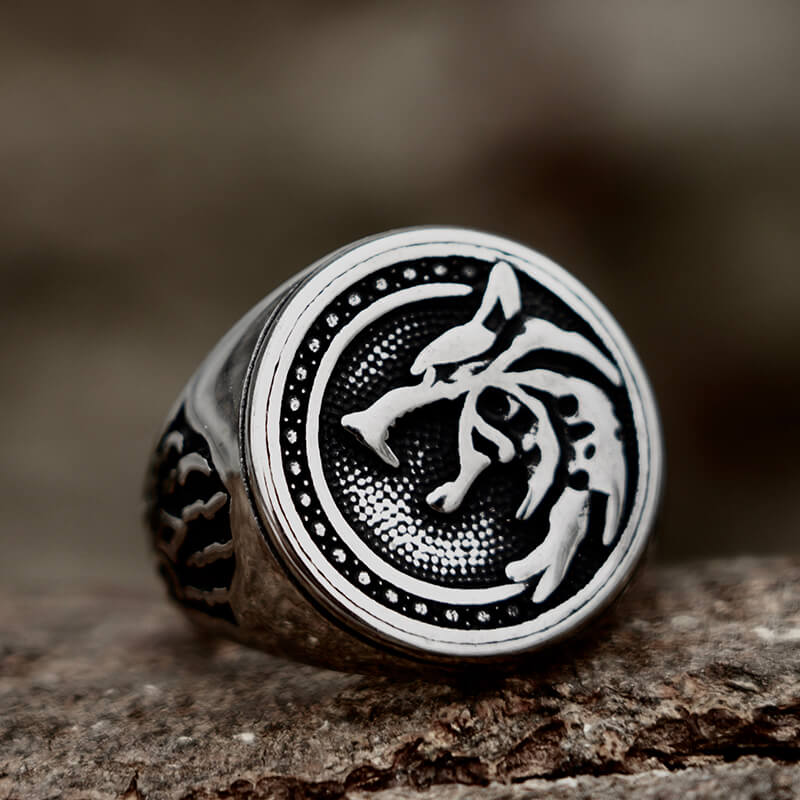 Mens Norse Viking Fenrir Wolf Head Ring For Men Sale Stainless Steel