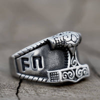 Load image into Gallery viewer, Mens Viking Thors Hammer Mjolnir Ring
