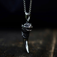 Load image into Gallery viewer, Norse Viking Wolf Tooth Pendant Necklace Stainless Steel
