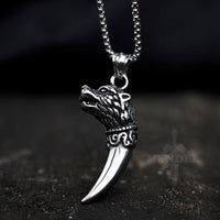 Load image into Gallery viewer, Norse Viking Wolf Tooth Pendant Necklace Stainless Steel

