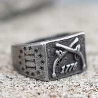 Load image into Gallery viewer, Mens Rustic U.S Military Army Biker Gun Ring
