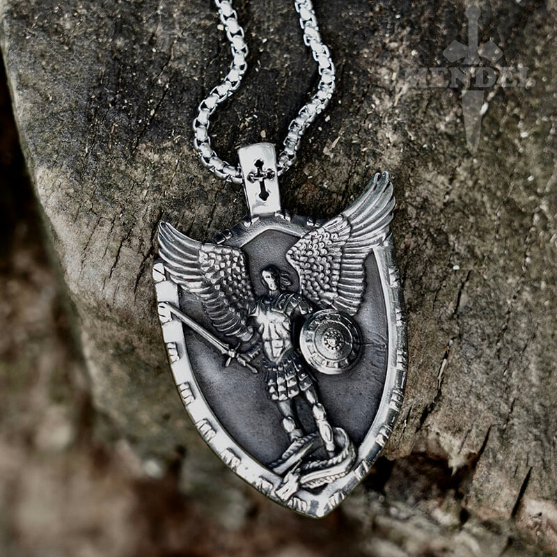St michael medal with chain shop
