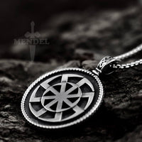 Load image into Gallery viewer, Mens Slavic Pagan Kolovrat Amulet Pendant Necklace Jewelry For Sale
