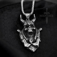 Load image into Gallery viewer, Viking Soldier Biker Skull Pendant Necklace
