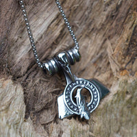 Load image into Gallery viewer, Mens Viking Mjölnir Raven Skull Pendant Necklace
