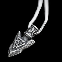 Load image into Gallery viewer, Viking Arrowhead Valknut Pendant Necklace
