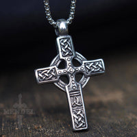 Load image into Gallery viewer, Mens Womens Irish Celtic Trinity Knot Cross Pendant Necklace

