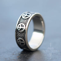Load image into Gallery viewer, Mens Womens Peace Sign Symbol Ring Band
