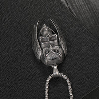 Load image into Gallery viewer, Stainless Steel Gothic Mens Biker Punk Owl Skull Necklace for Sale
