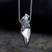 Load image into Gallery viewer, Stainless Steel Mens Norse Viking Wolf Geri Tooth Pendant Necklace
