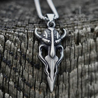 Load image into Gallery viewer, vintage norse viking raven helmet pendant
