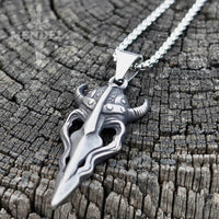 Load image into Gallery viewer, vintage norse viking raven helmet pendant
